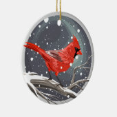 Winter Kardinaal Keramisch Ornament (Rechts)