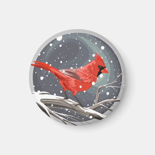 Winter Kardinaal Magneet (Voorkant)