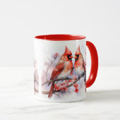 Winter Kardinaal Paar 1 Mok (Voorkant rechts)