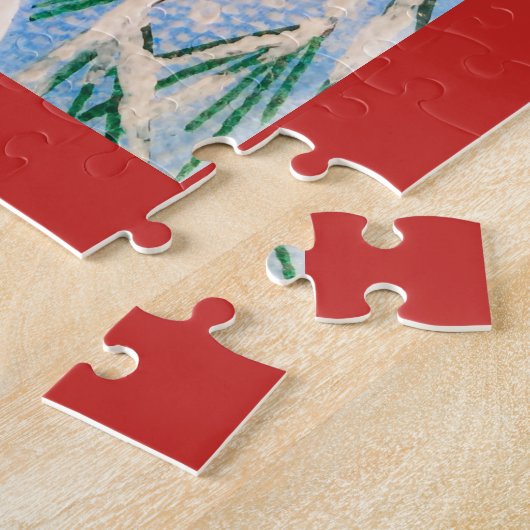 Winter Kardinaal Puzzle Legpuzzel (Zijkant)