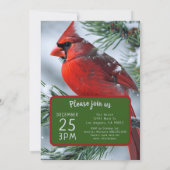 Winter Kardinaal RIP Gedenkteken Kerstbruiloft Kaart (Achterkant)