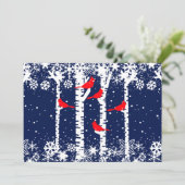 Winter Kardinaal Scene Feestdagenkaart (Staand voorkant)