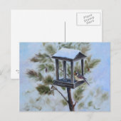 Winter Kardinaal Visitor Briefkaart (Voorkant / Achterkant)