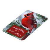 Winter Kardinaal Vogel Kerstvakantie Groeten Magneet (Linkerzijde)