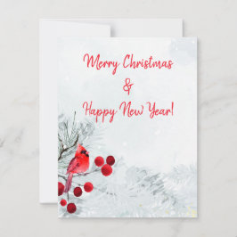 Winter Kardinaal Vrolijk Kerstfeest Feestdagenkaart