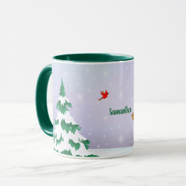 Winter Kardinalen Kerstgroet Mok