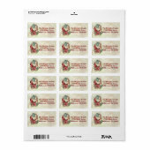 Winter Kardinals Paar met Poinsettia Etiket (Full Sheet)