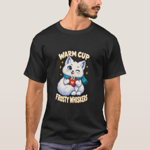 Winter Kat Cocomel Warme Kop Vorstige Snorharen T-shirt