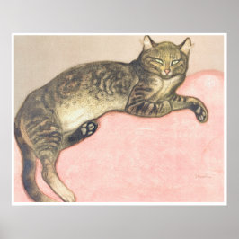 Winter: Kat op een kussen van Theophile Steinlen Poster