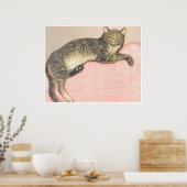 Winter: Kat op een kussen van Theophile Steinlen Poster (Keuken)