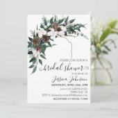Winter katoenen groen bruiloft feest kaart (Staand voorkant)