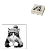 Winter Katten Cocoa Rubberstempel (Gestempeld)