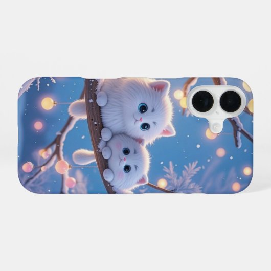 Winter Kawaii Cats Telefoonhoesje iPhone 16 Hoesje (Achterkant horizontaal)