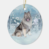 Winter Keesdoorn Kerstmis Keramisch Ornament (Links)