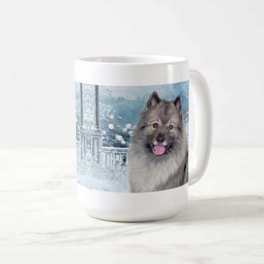 Winter Keeshond Koffiemok (Voorkant rechts)