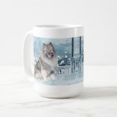 Winter Keeshond Koffiemok (Voorkant links)
