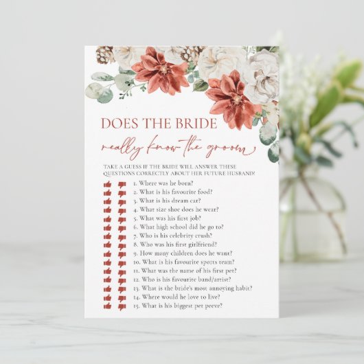 Winter Kent de bruid echt de bruidegom spel Kaart (Staand voorkant)