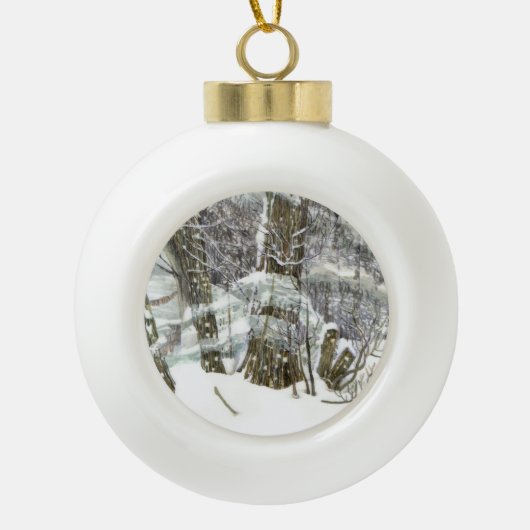 Winter Keramische Bal Ornament (Voorkant)