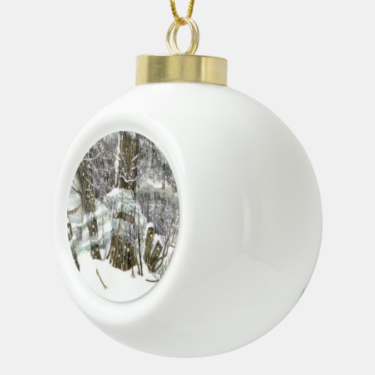 Winter Keramische Bal Ornament (Rechts)