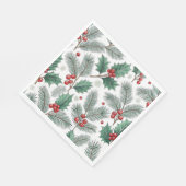 Winter Kersen Kerst Holiday Patroon Servet (Hoek)