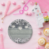 Winter Kersenbloesem takken & lantaarns rustiek Papieren Bordje (Feest)