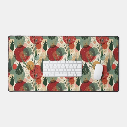 Winter / Kerst Abstracte Tegelkunst Bureaumat (Keyboard & Muis)