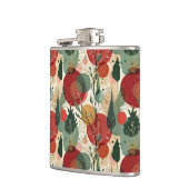 Winter / Kerst Abstracte Tegelkunst Heupfles (Links)