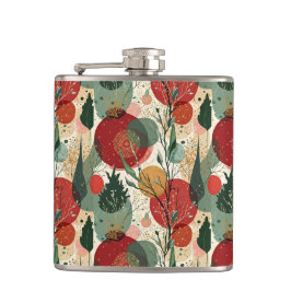 Winter / Kerst Abstracte Tegelkunst Heupfles