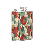 Winter / Kerst Abstracte Tegelkunst Heupfles (Rechts)