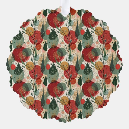 Winter / Kerst Abstracte Tegelkunst Ornament Kaart (Achterkant)