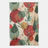 Winter / Kerst Abstracte Tegelkunst Theedoek (Verticaal)