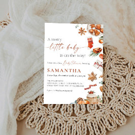 Winter Kerst Baby Borrel Uitnodiging