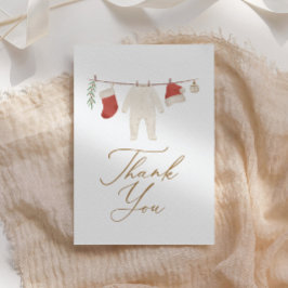 Winter Kerst Baby Kleding Baby shower Bedankkaart