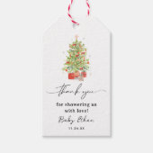 Winter Kerst Baby Shower Bedank Favoriet Cadeaulabel (Voorkant)