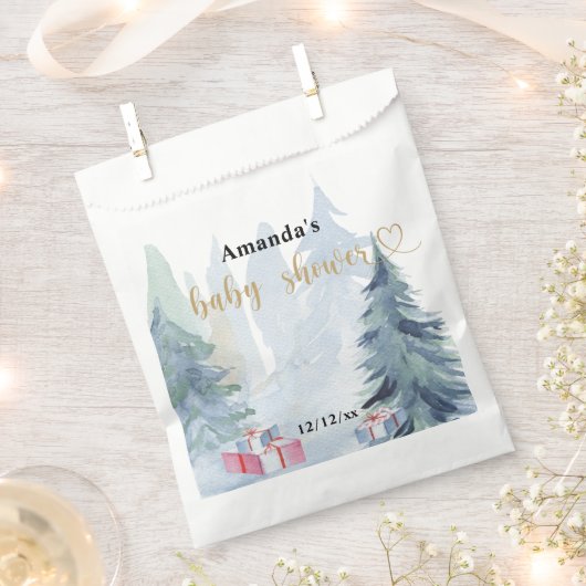 Winter kerst - Baby shower Bedankzakje (Geknipt)