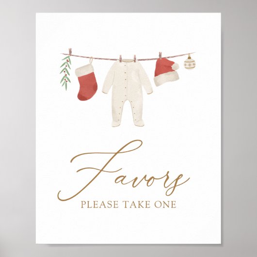 Winter Kerst Baby shower gunsten teken Poster (Voorkant)