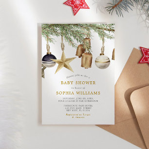 Winter Kerst Baby shower Kaart