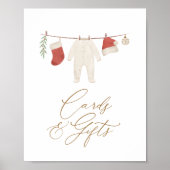 Winter Kerst Baby shower Kaarten en geschenken Poster (Voorkant)
