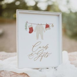 Winter Kerst Baby shower Kaarten en geschenken Poster