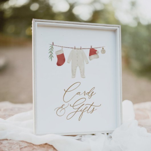 Winter Kerst Baby shower Kaarten en geschenken Poster