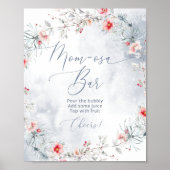 Winter Kerst baby shower moeder-osa bar Poster (Voorkant)