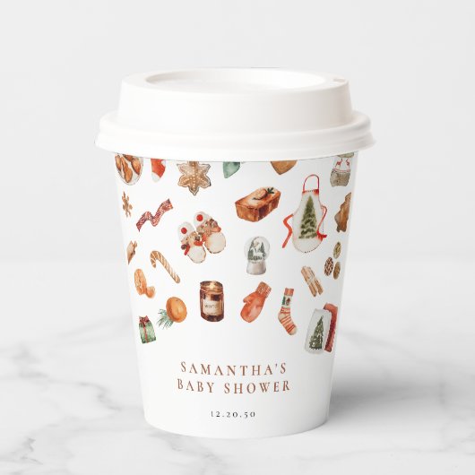 Winter Kerst Baby shower Papieren beker (Voorkant)