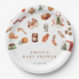 Winter Kerst Baby shower Papieren Borden Papieren Bordje