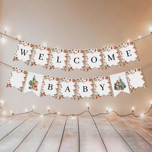 Winter Kerst Baby Shower Slinger Banner