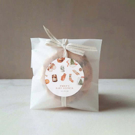 Winter Kerst Baby shower Stickers