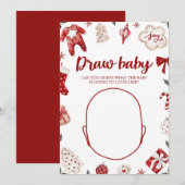 Winter Kerst Baby shower Teken de Baby Game Kaart (Voorkant / Achterkant)