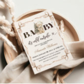Winter Kerst Beige Teddybeer Babyshower Kaart