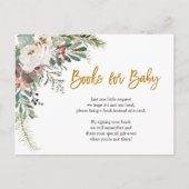 Winter Kerst Bloem Boeken voor Baby Uitnodiging Briefkaart (Voorkant)
