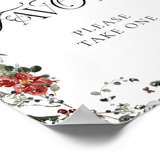 Winter Kerst Bloemen Favorieten Neem er alsjeblief Poster (Hoek)