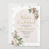 Winter Kerst Bloemen Onederland 1e verjaardag Kaart (Voorkant)